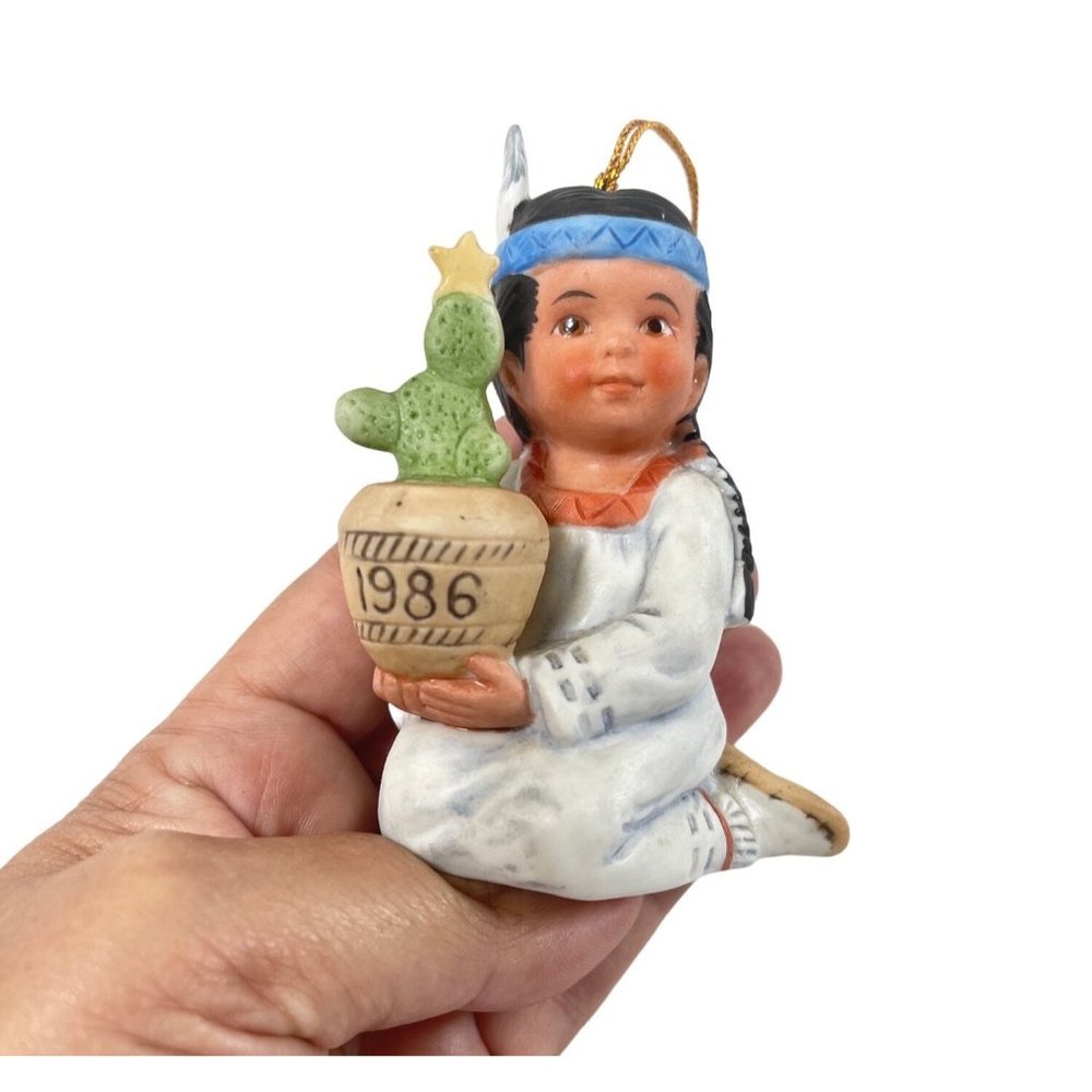 Vintage 1986 Vague Shadows-Perillo Sagebrush Kids Girl with Cactus Figurine